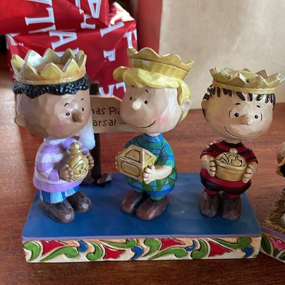 Peanuts Jim Shore Nativity 3 Wise Men "Practice Makes Perfect" - Picture 1 of 3